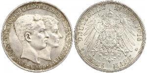 3 Mark Ducato di Brunswick (1815 - 1918) Argento Ernesto Augusto III di Brunswick (1887 - 1953)