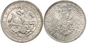 3 Mark Regno di Prussia (1701-1918) Argento Wilhelm II, German Emperor (1859-1941)