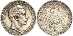 3 Mark Regno di Prussia (1701-1918) Argento Wilhelm II, German Emperor (1859-1941)