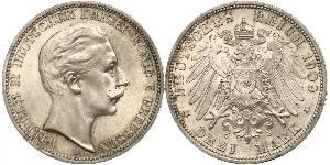 3 Mark Regno di Prussia (1701-1918) Argento Wilhelm II, German Emperor (1859-1941)