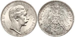 3 Mark Regno di Prussia (1701-1918) Argento Wilhelm II, German Emperor (1859-1941)