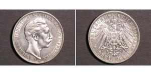 3 Mark Regno di Prussia (1701-1918) Argento Wilhelm II, German Emperor (1859-1941)