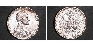 3 Mark Regno di Prussia (1701-1918) Argento Wilhelm II, German Emperor (1859-1941)