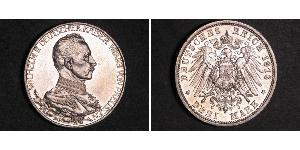 3 Mark Regno di Prussia (1701-1918) Argento Wilhelm II, German Emperor (1859-1941)