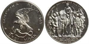 3 Mark Regno di Prussia (1701-1918) Argento 