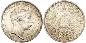 3 Mark Regno di Prussia (1701-1918) Argento Wilhelm II, German Emperor (1859-1941)