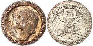 3 Mark Regno di Prussia (1701-1918) Argento Wilhelm II, German Emperor (1859-1941)