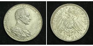 3 Mark Regno di Prussia (1701-1918) Argento Wilhelm II, German Emperor (1859-1941)