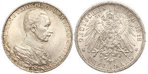 3 Mark Regno di Prussia (1701-1918) Argento Wilhelm II, German Emperor (1859-1941)