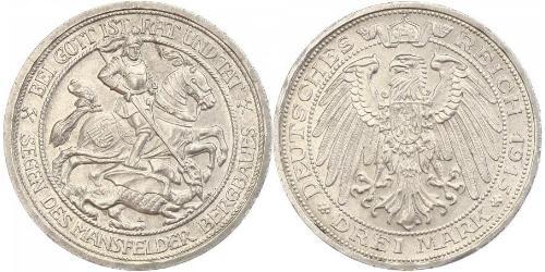 3 Mark Regno di Prussia (1701-1918) Argento Wilhelm II, German Emperor (1859-1941)