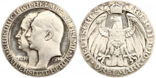 3 Mark Regno di Prussia (1701-1918) Argento Wilhelm II, German Emperor (1859-1941)