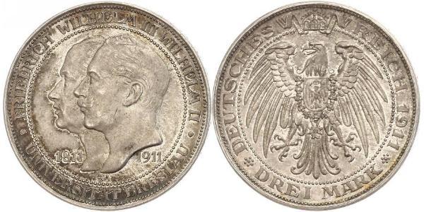 3 Mark Regno di Prussia (1701-1918) Argento Federico Guglielmo III di Prussia  (1770 -1840)