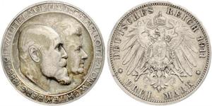 3 Mark Regno di Württemberg (1806-1918) Argento Wilhelm II, German Emperor (1859-1941)