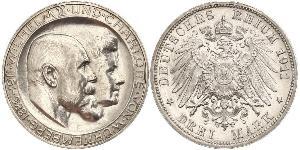 3 Mark Regno di Württemberg (1806-1918) Argento Wilhelm II, German Emperor (1859-1941)