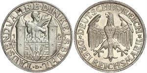 3 Mark Repubblica di Weimar (1918-1933) Argento 