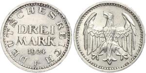 3 Mark Repubblica di Weimar (1918-1933) Argento 