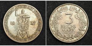 3 Mark Repubblica di Weimar (1918-1933) Argento 
