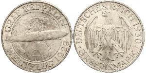 3 Mark Repubblica di Weimar (1918-1933) Argento 