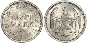 3 Mark Repubblica di Weimar (1918-1933) Argento 