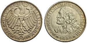 3 Mark Repubblica di Weimar (1918-1933) Argento 