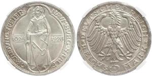 3 Mark Repubblica di Weimar (1918-1933) Argento 
