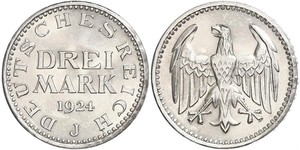 3 Mark Repubblica di Weimar (1918-1933) Argento 