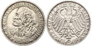 3 Mark Repubblica di Weimar (1918-1933) Argento 