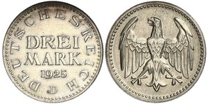 3 Mark Repubblica di Weimar (1918-1933) Argento 