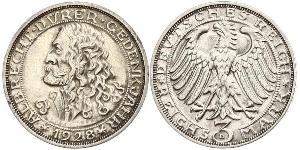 3 Mark Repubblica di Weimar (1918-1933) Argento 