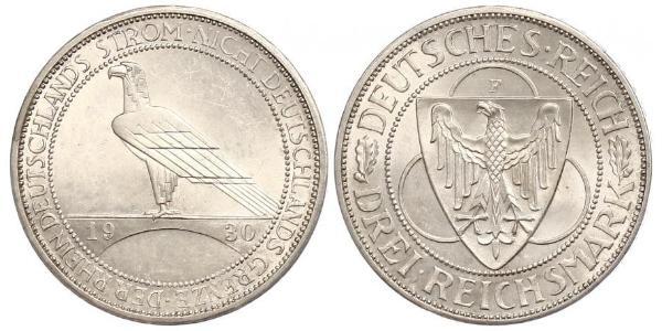 3 Mark Repubblica di Weimar (1918-1933) Argento 