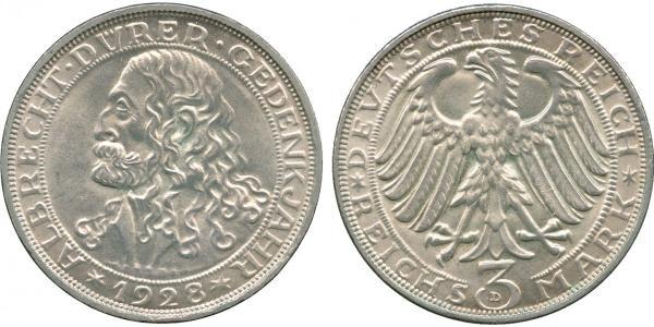 3 Mark Repubblica di Weimar (1918-1933) Argento 