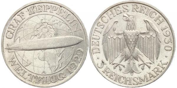 3 Mark Repubblica di Weimar (1918-1933) Argento 