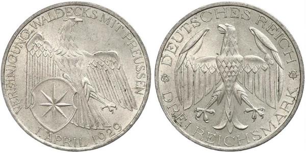 3 Mark Repubblica di Weimar (1918-1933) Argento 