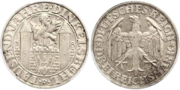 3 Mark Repubblica di Weimar (1918-1933) Argento 