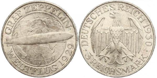 3 Mark Repubblica di Weimar (1918-1933) Argento 