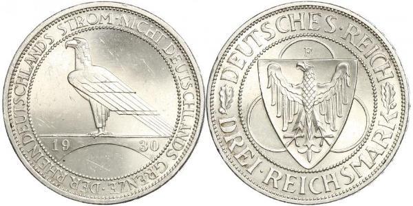 3 Mark Repubblica di Weimar (1918-1933) Argento 