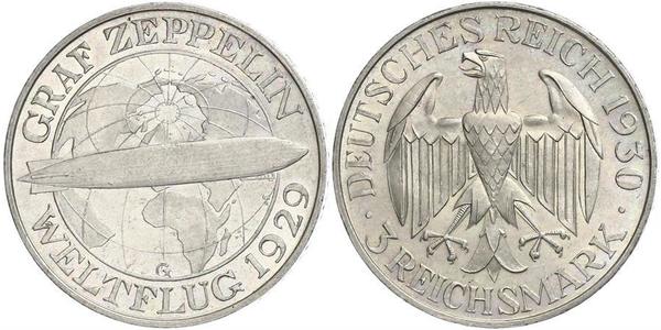 3 Mark Repubblica di Weimar (1918-1933) Argento 