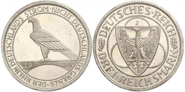 3 Mark Repubblica di Weimar (1918-1933) Argento 
