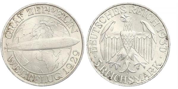 3 Mark Repubblica di Weimar (1918-1933) Argento 
