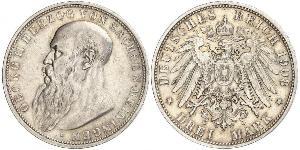 3 Mark Sassonia-Meiningen (1680 - 1918) Argento Giorgio II di Sassonia-Meiningen