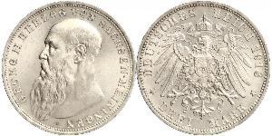 3 Mark Sassonia-Meiningen (1680 - 1918) Argento Giorgio II di Sassonia-Meiningen