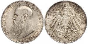 3 Mark Sassonia-Meiningen (1680 - 1918) Argento Giorgio II di Sassonia-Meiningen