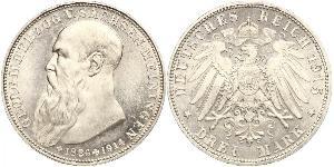 3 Mark Sassonia-Meiningen (1680 - 1918) Argento Giorgio II di Sassonia-Meiningen