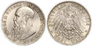 3 Mark Sassonia-Meiningen (1680 - 1918) Argento Giorgio II di Sassonia-Meiningen