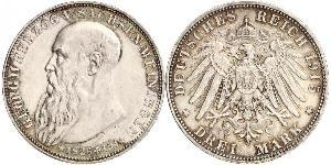 3 Mark Sassonia-Meiningen (1680 - 1918) Argento Giorgio II di Sassonia-Meiningen