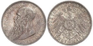 3 Mark Sassonia-Meiningen (1680 - 1918) Argento Giorgio II di Sassonia-Meiningen