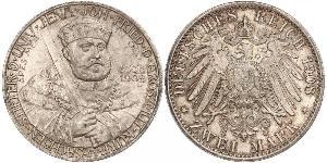 3 Mark Sassonia-Weimar-Eisenach (1809 - 1918) Argento 