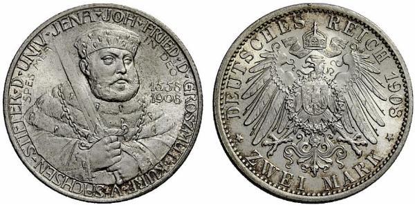 3 Mark Sassonia-Weimar-Eisenach (1809 - 1918) Argento 