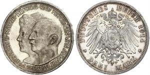 3 Mark Anhalt-Dessau (1603 -1863) Plata Federico II de Anhalt(1856 – 1918)