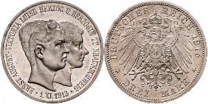 3 Mark Ducado de Brunswick (1815 - 1918) Plata Ernesto Augusto III de Hannover (1887 - 1953)